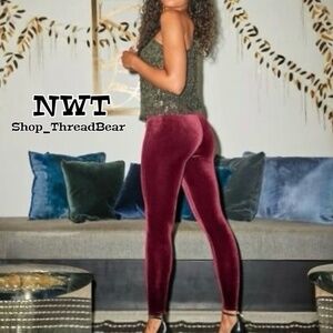 Festive! [SPANX] Velvet Compression Leggings | NWT Rich Burgundy Wine Tight | XL